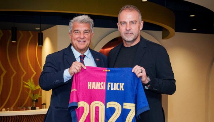 Barcelona'da Hansi Flick'in sözleşmesi 2027'ye kadar uzatıldı -